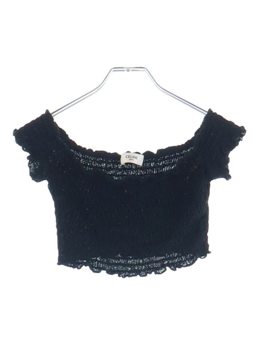 Celine Off Shoulder Crop Top Black